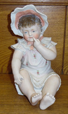 Vintage Blue Ceramic Baby Booties Planter and Basket Bassinet Nursery Decor Set — listing 5