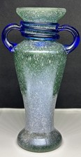 Art Nouveau Iridescent Purple Glass Vase with Applied Tendril Handles — listing 6