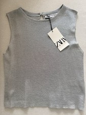 Zara Special Edition Metallic Textured Short-Sleeve Top, Size S — listing 5