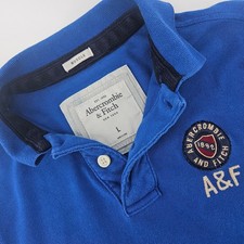 Abercrombie & Fitch Muscle Fit Navy Pique Polo Shirt, Men's L, listing 5