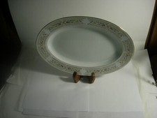 Antique Crescent China Oval Serving Platter with Floral Border — listing 6