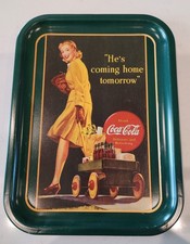 Coca-Cola "He's Coming Home Tomorrow" Metal Serving Tray — listing 2