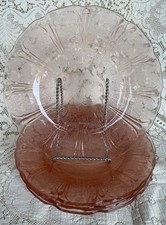 Pink Depression Glass Cherry Blossom Pattern Serving Plate / Cake Plate — listing 6