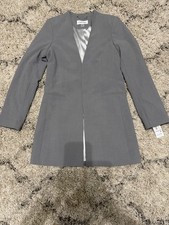 Calvin Klein Women's Colorblock Longline Open-Front Topper Jacket, Size 4 — listing 3