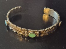 Vintage Hand-Wrought Turquoise Cuff Bracelet — listing 4