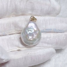 Gold-Tone Teardrop Pendant Necklace with Freshwater Pearl Drop
