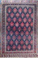 Antique Persian Qashqai Tribal Wool Rug with Central Diamond Medallion — listing 5