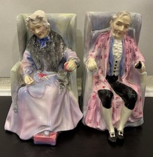 Royal Doulton "Joan" HN2023 Bone China Figurine - Seated Elderly Woman Sewing