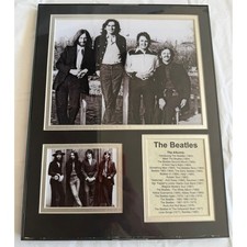 The Beatles Framed Black & White Photo Display with Printed Facsimile Signature Plaques