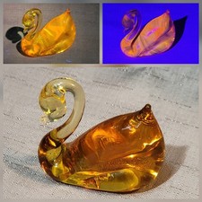 Amberina Cadmium Glass Covered Swan Dish and Baby Bootie/Boot Toothpick Holder Set — listing 6