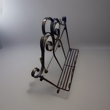 Wrought Iron Scrolled Lattice Cookbook / Recipe Book Stand with Chain Weights — listing 2