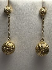 Openwork Gold-Tone Filigree Spinning Ball Charm Pendant — listing 3