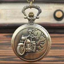 pocket chain Vintage-Style Quartz Pocket Watch with Floral Engraved Case and Chain — listing 2