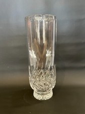 Vintage Cut Lead Crystal Cylinder Vase with Fan, Diamond and Vertical Panel Cutting — listing 3
