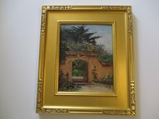 Original Oil Painting of California Spanish Mission with Bell Tower, Framed — listing 4