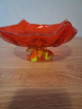 Vintage Pressed Glass Compote with Frosted Floral Etching and Ribbed Pedestal Foot — listing 5