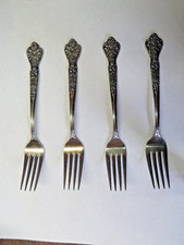 Set of 5 Stainless Steel Ornate Floral Salad/Dessert Forks — listing 6
