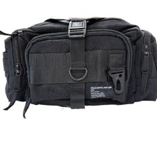 Stussy Troops Black Canvas Crossbody Sling Bag with Basic Logo and USA Flag Patch — listing 2