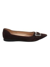 Tod's Black Suede & Patent Leather Ballet Flats with Bow, Size 6 — listing 2