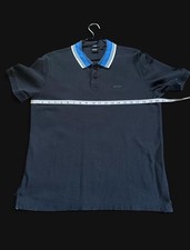Men's Navy Blue Short-Sleeve Piqué Polo Shirt with Contrast Collar Tipping and Embroidered Logo — listing 2