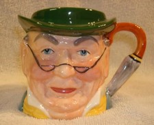Staffordshire-Style Mr. Pickwick Character Figurine, Top Hat & Raised Hand — listing 6