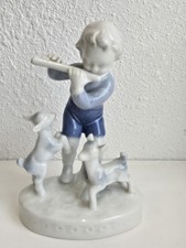 Gerold Porzellan Bavaria Porcelain Figurine Boy Playing Flute with Two Goats — listing 3