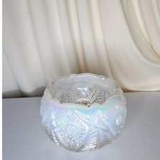 Fenton Iridescent Opalescent Glass Rose Bowl with Petal Ruffled Rim — listing 2