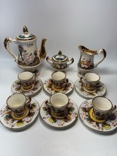 Capodimonte GV Gold Gilt Cherub Relief Coffee Set with Cups — listing 5