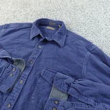 St. John's Bay Chamois Cloth Colorblock Button-Down Shirt, Size L (16-16.5) — listing 3