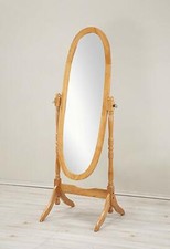 Oval Cheval Floor Mirror with Tilting Frame on Turned-Spindle Stand — listing 6