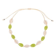 Vintage Green Puka Shell Chip Necklace with Barrel Clasp — listing 2