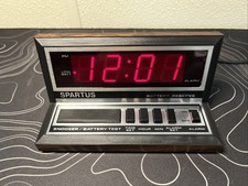 Vintage Spartus Electronic Digital Alarm Clock, Model Tech No. 1150, Red Lens — listing 3