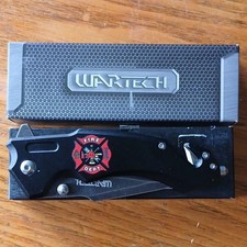 Wartech Fire Department Spring-Assisted Folding Rescue Knife with Glass Breaker and Seatbelt Cutter — listing 4