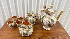 Capodimonte Italian Gold Porcelain Tea Set with Cherub Relief — listing 2