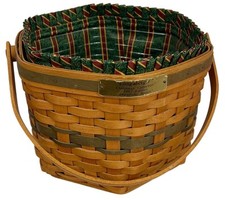 Longaberger Snowflake Christmas Basket with Wooden Lid and Swing Handle — listing 5