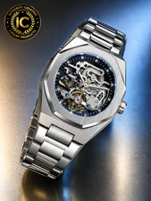 Skeleton Automatic Watch with Octagonal Case and Integrated Steel Bracelet (Audemars Piguet Royal Oak Homage/Replica) — listing 3