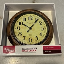 Sterling & Noble Round Brushed Metal Wall Clock with Cream Crackle-Finish Dial — listing 2