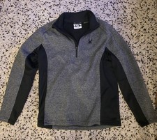 Spyder Men's Quarter-Zip Ribbed Knit Fleece Pullover, Black, Size XL — listing 5
