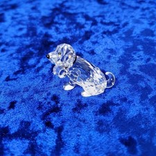 Clear Crystal Reclining Puppy/Dog Figurine with Red Heart — listing 6