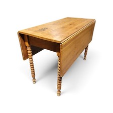 Antique American Sheraton Drop-Leaf Table with Turned Legs — listing 3