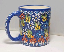Handmade Turkish Ceramic Mug with Floral Relief Design — listing 4
