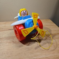 Vintage Fisher Price Little People Airplane Pull Toy #171 with Pilot — listing 5