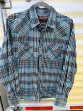 Wrangler Men's Chambray Western Pearl Snap Shirt, Blue, Long Sleeve — listing 4