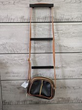 Valentina Italian Leather Two-Tone Doctor-Style Satchel Handbag in Turquoise & Tan — listing 2