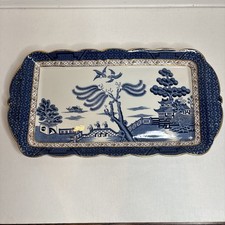 Blue Willow / Real Old Willow Pattern Bowl with Gilt Rim