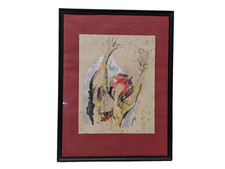Framed Abstract Mixed-Media Print, Signed and Dated 1993 — listing 4