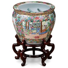 Chinese Famille Rose Porcelain Fishbowl Jardinière Planter, 40cm Diameter — listing 2