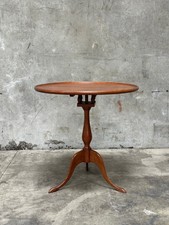 Antique Mahogany Tilt-Top Tripod Pedestal Table with Reeded Saber Legs — listing 3