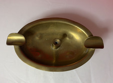 Vintage Solid Brass Oval Cigar Ashtray with Zigzag Cigarette Rests — listing 5