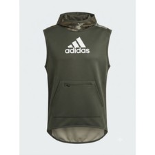 Sleeveless Camo Zip-Up Hoodie Vest with Reflective Drawstrings — listing 2